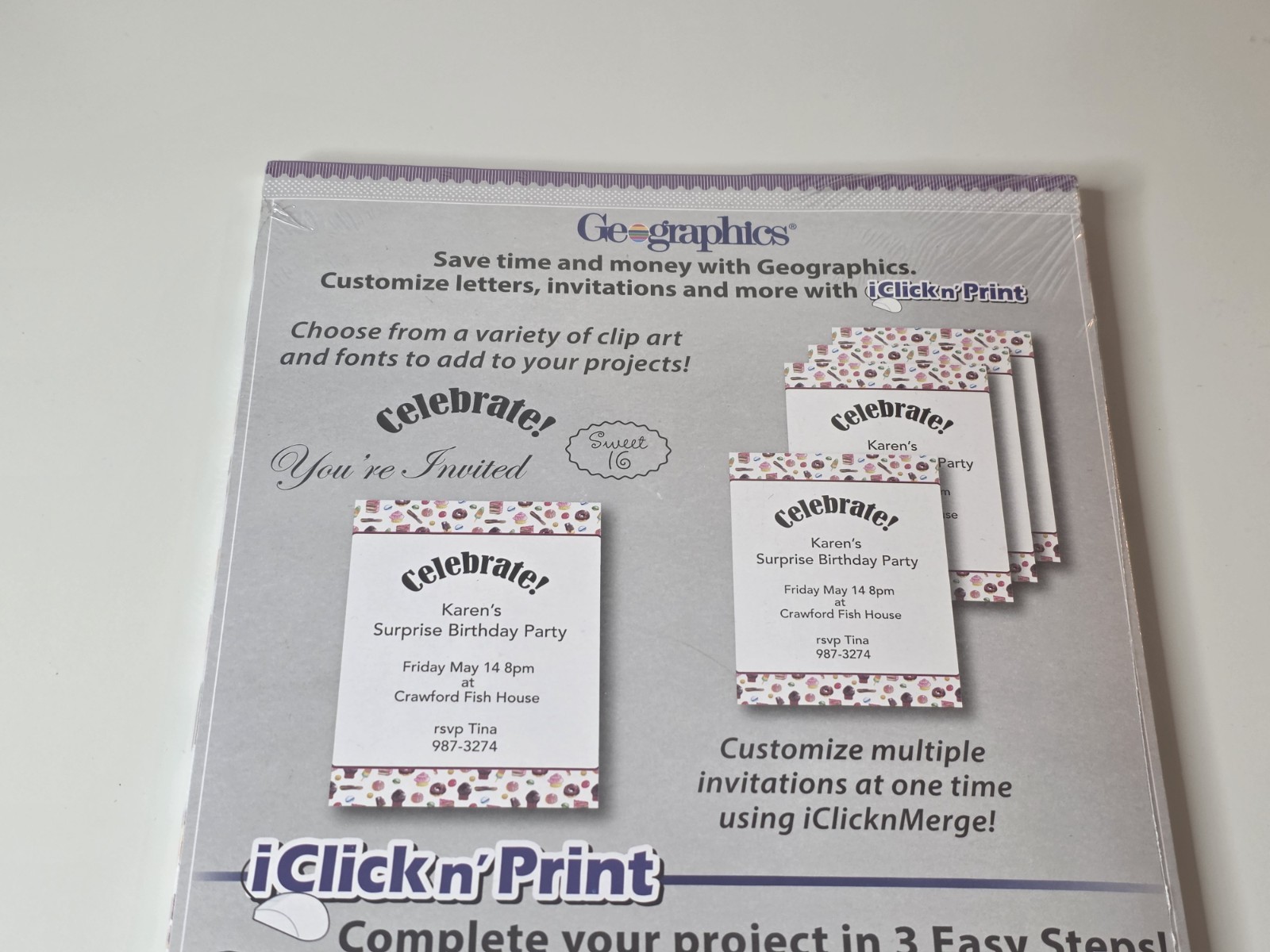 Computer Printer Paper Cupcakes Donuts White DIY New 50ct Letterhead