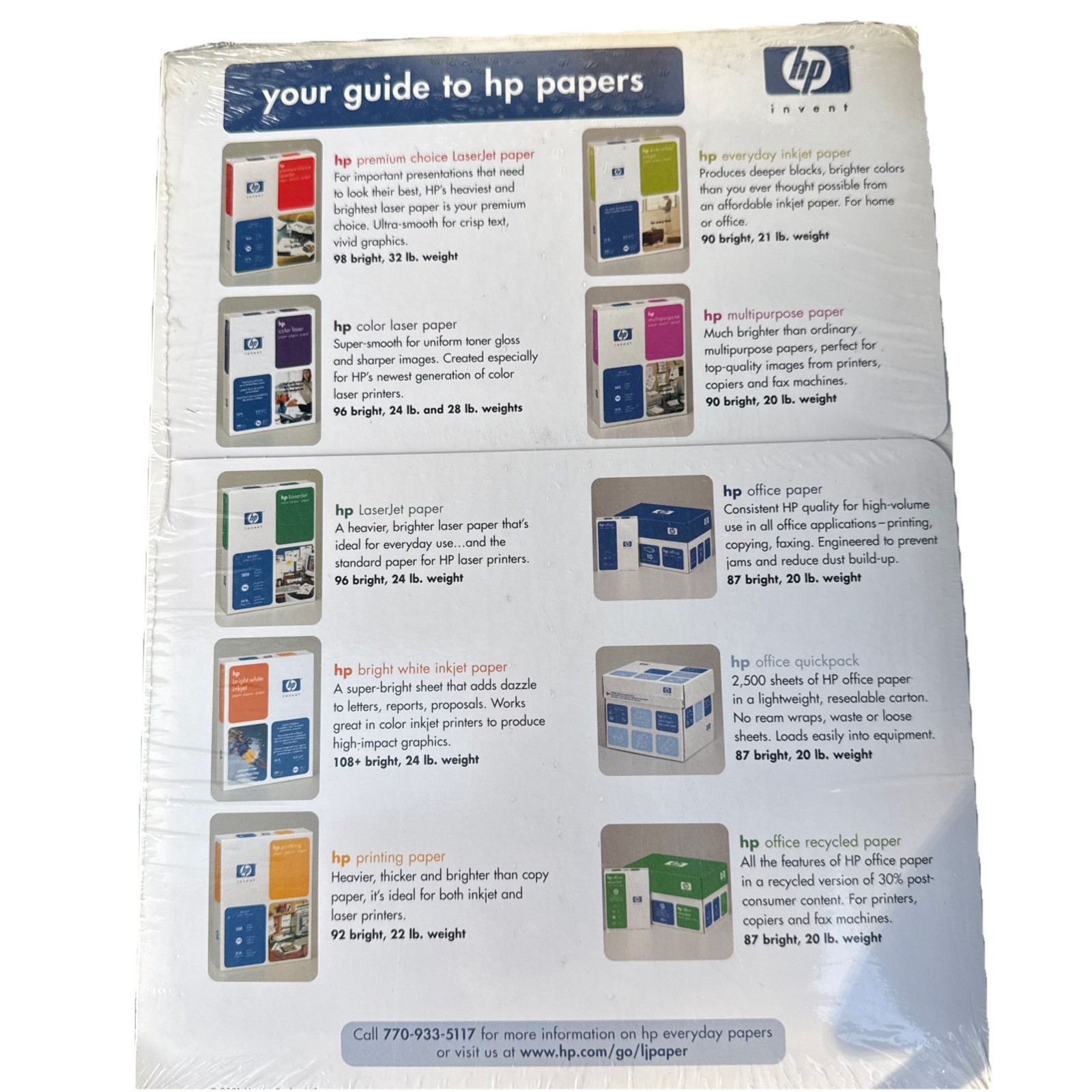 HP Color Laser jet 10sample Sheets 8.5 x 11”