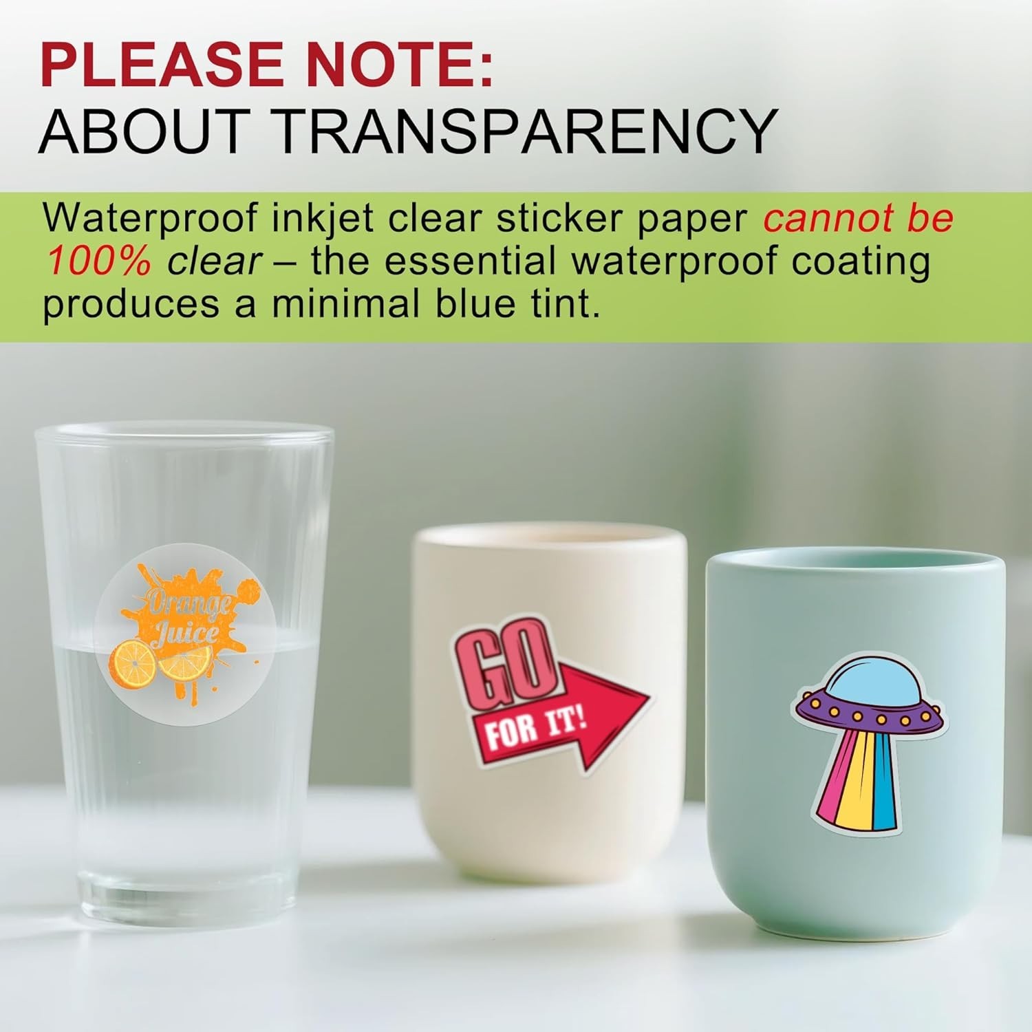 Clear Sticker Paper for Inkjet Printers – Waterproof Translucent Printable Vi…