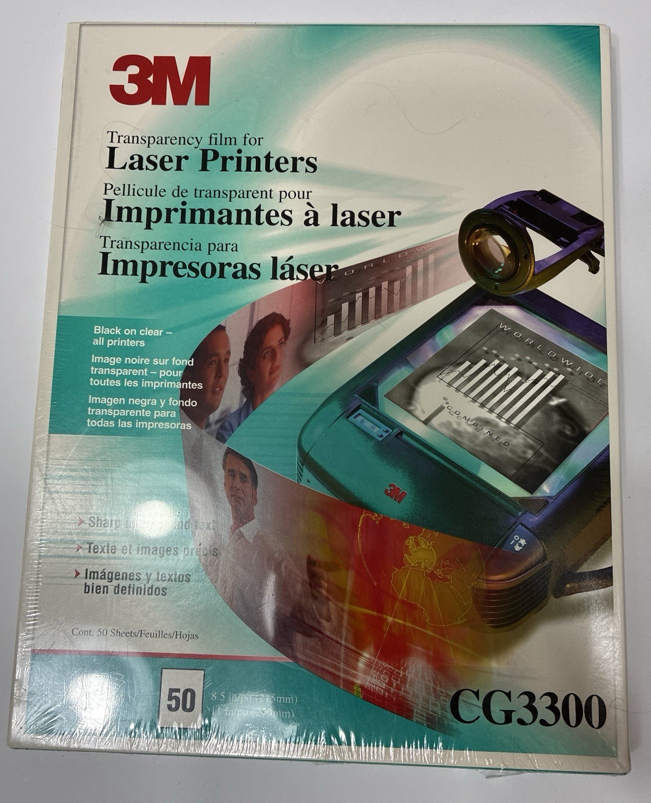 3M CG3300 Transparency Film For Color Laser Printers 50 Count Factory Sealed NEW