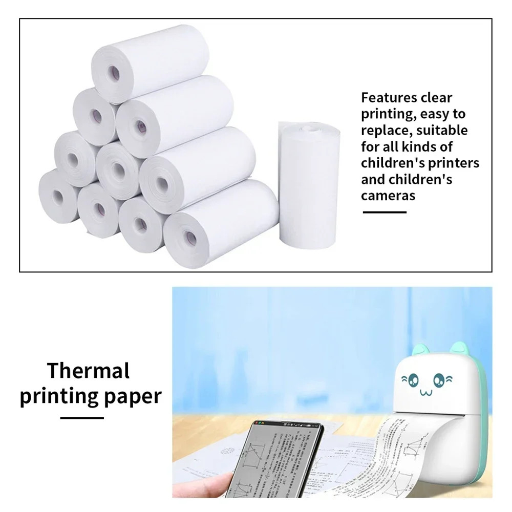 10Rolls 57×25 MM Thermal Paper White Children Camera Instant Print Kid 10 Pcs