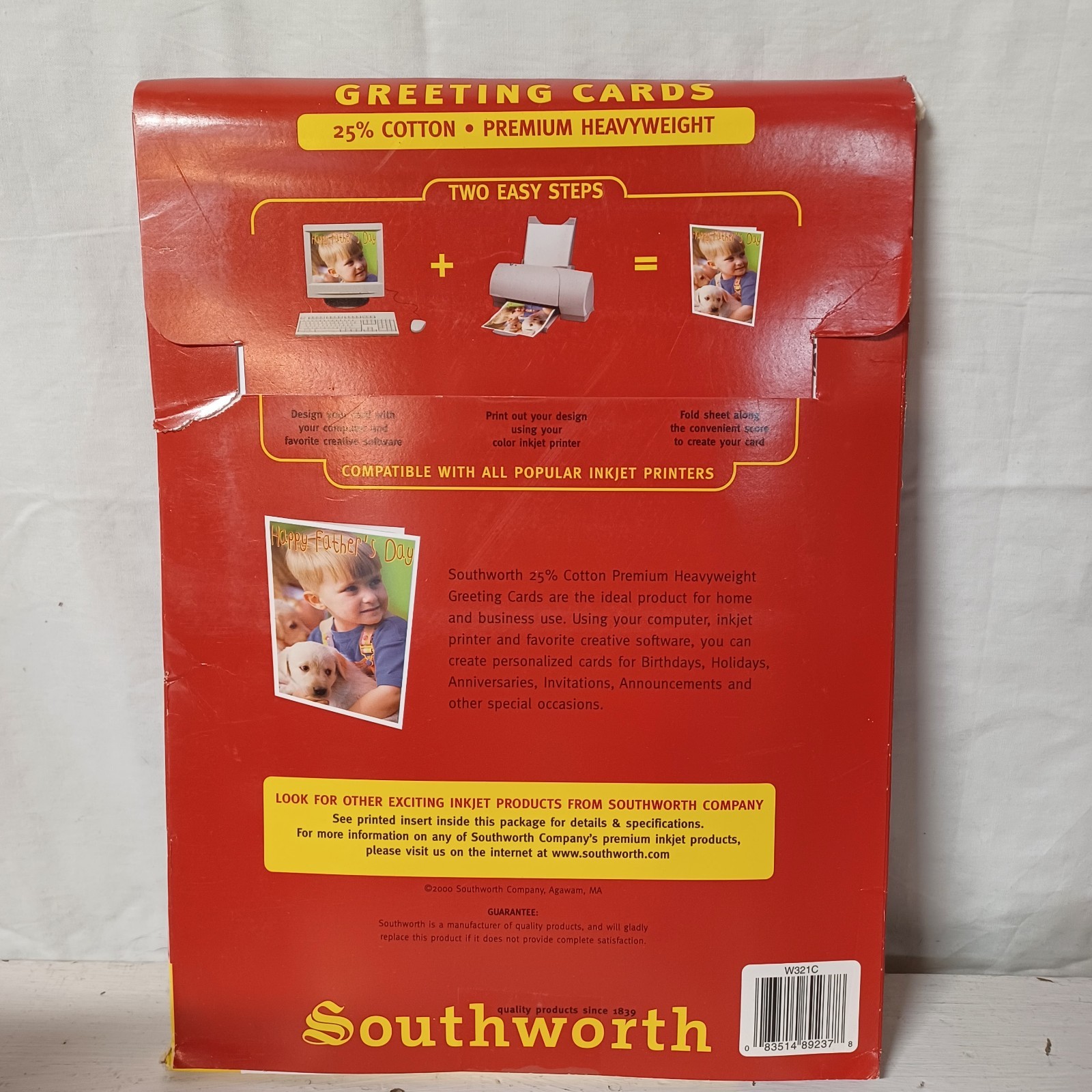 Southworth Greeting Cards & Envelopes White & Natural 25% Cotton Ink Jet Printer