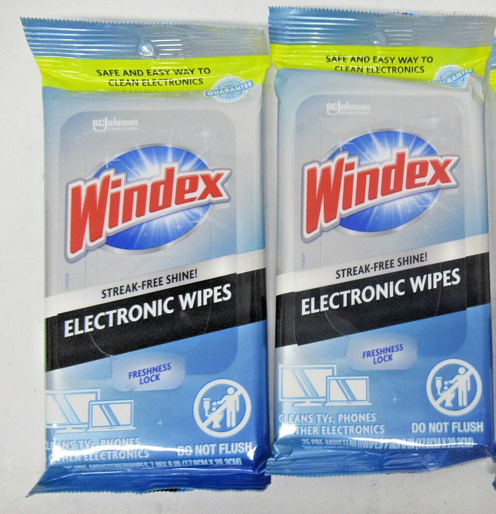 2x Windex Electronic Cleaning Wipes, Screen Wipes Packs Of 25 each