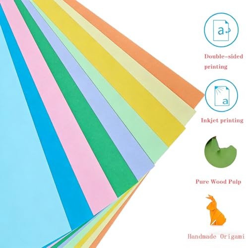 Colored Copy Paper 8.5 x 11 Printer Paper Sheets Colorful Paper 90 9 colors