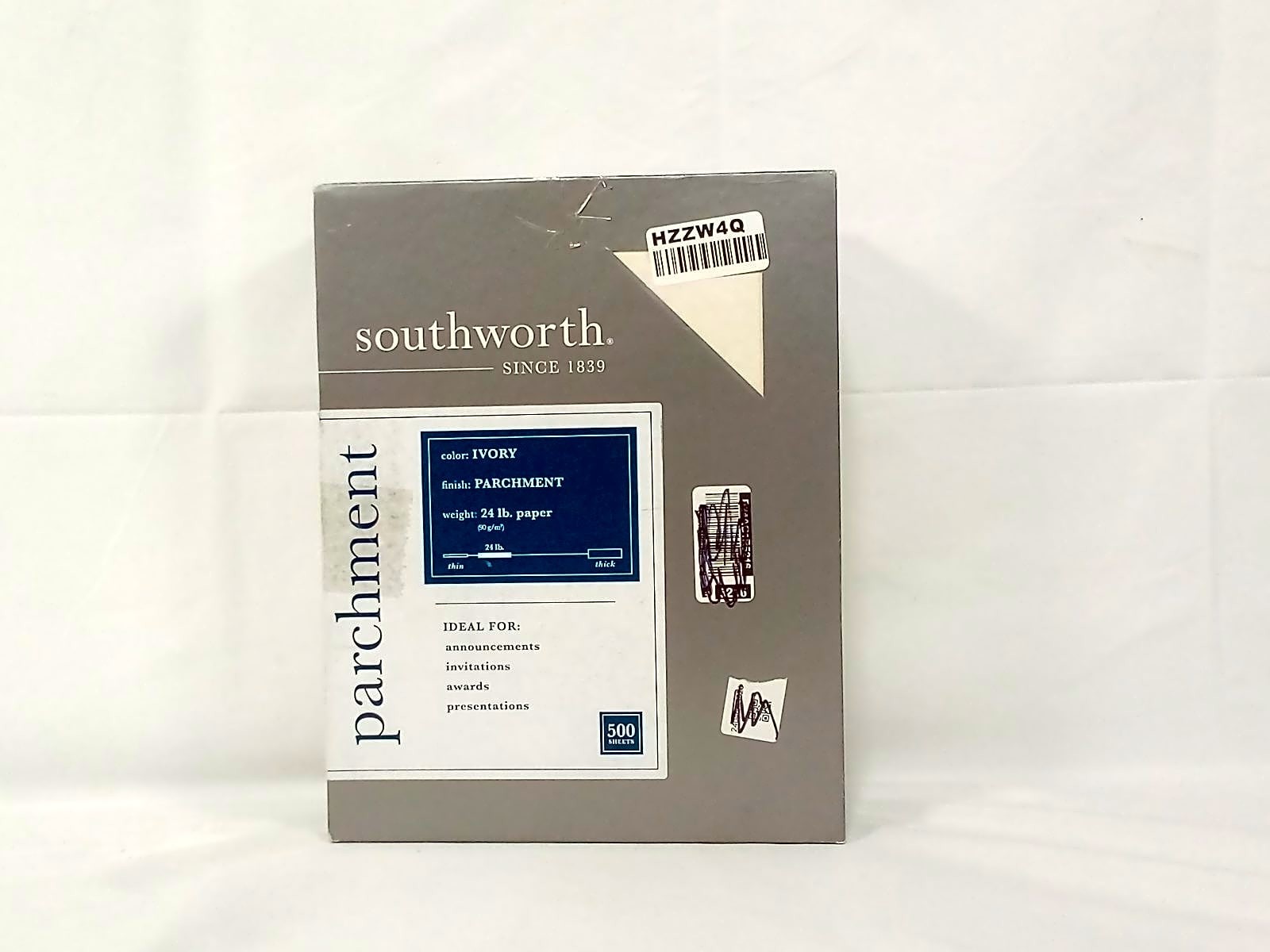 Southworth 984C Parchment Specialty Paper Ivory 24 lb 8.5 x 11 500 Sheets