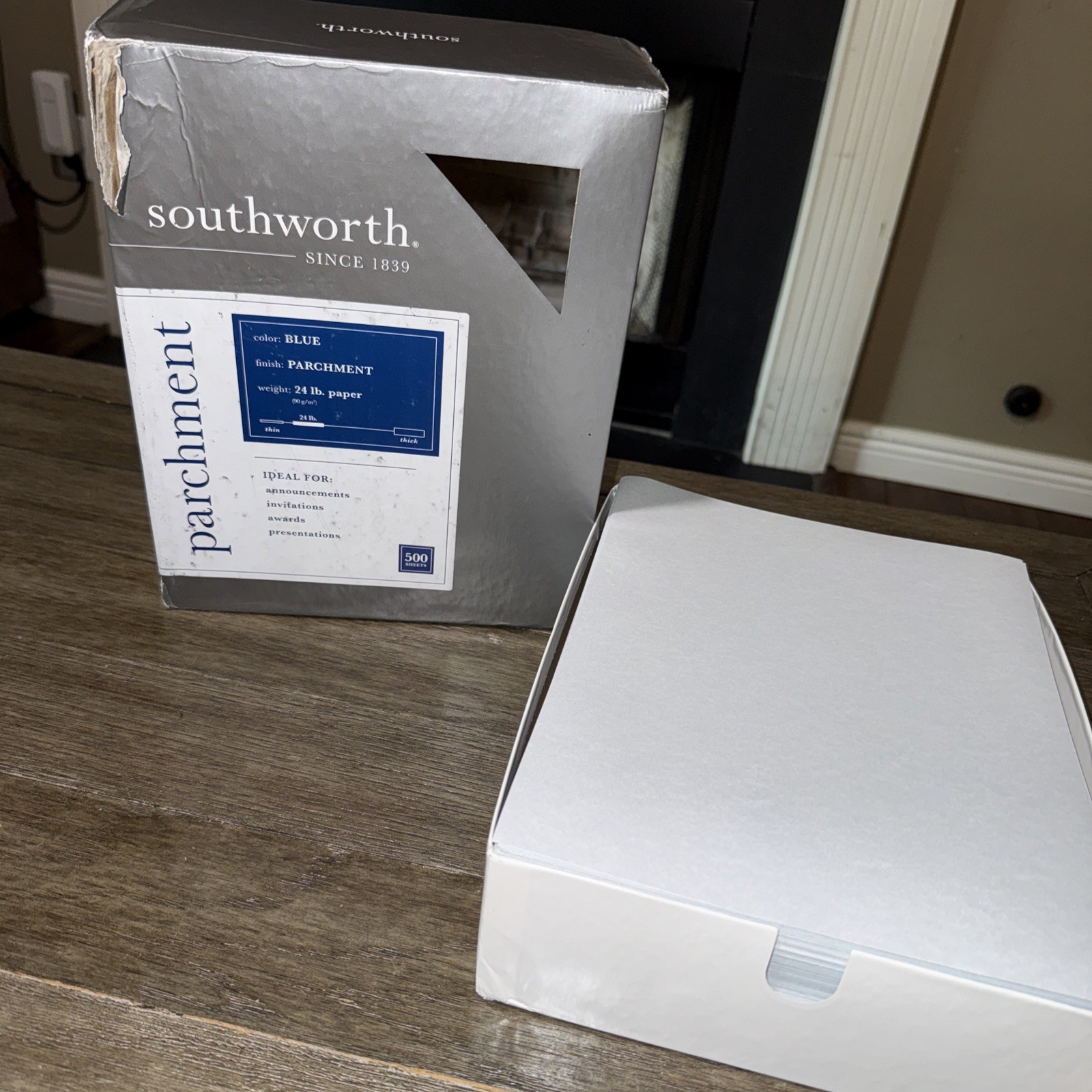 Southworth Parchment Paper, 8.5″ x 11″, 24 lb/90 GSM, Blue, 500 Sheets –