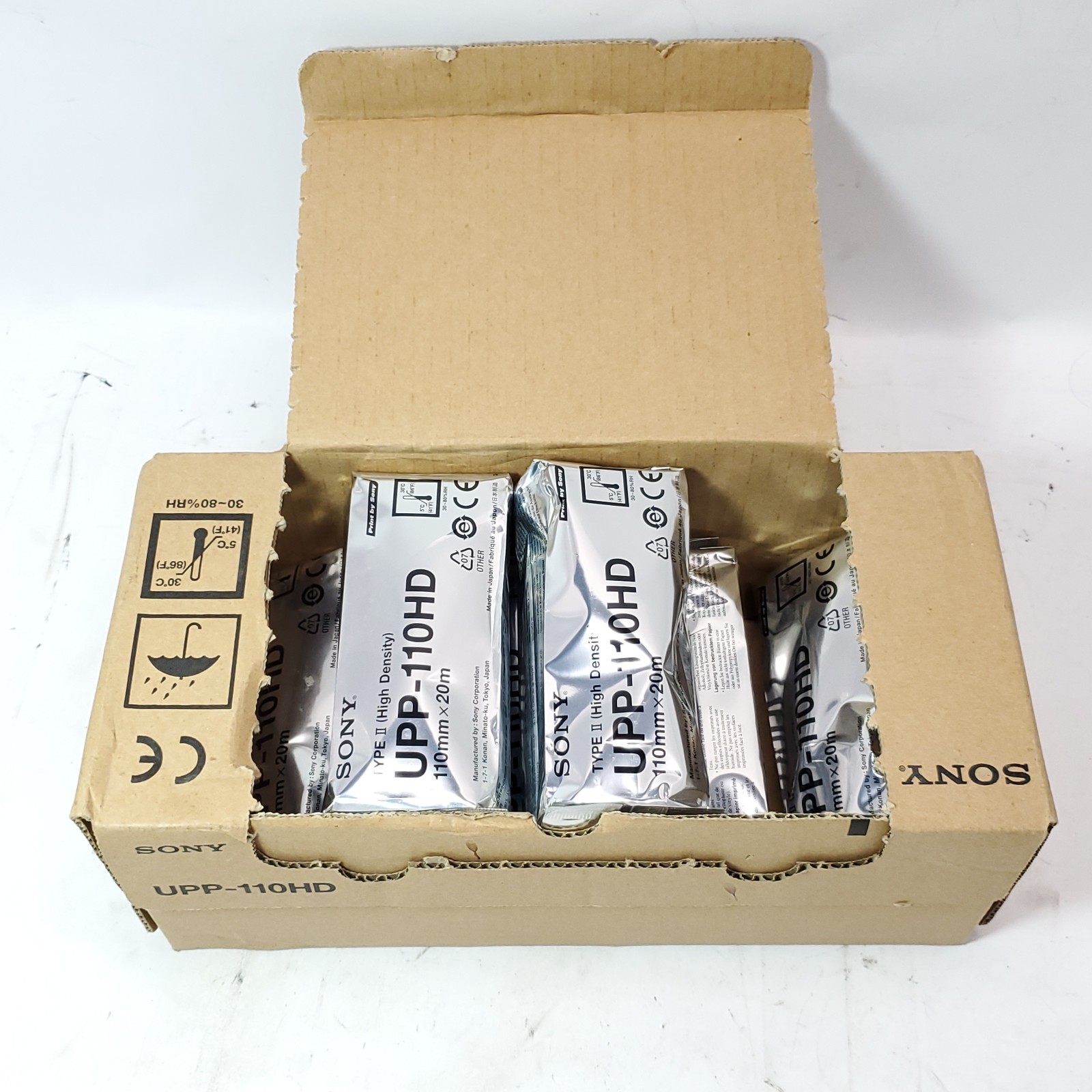 Lot of 6 Sony UPP-110HD Type II High Density 110mm x 20m Thermal Roll Open Box