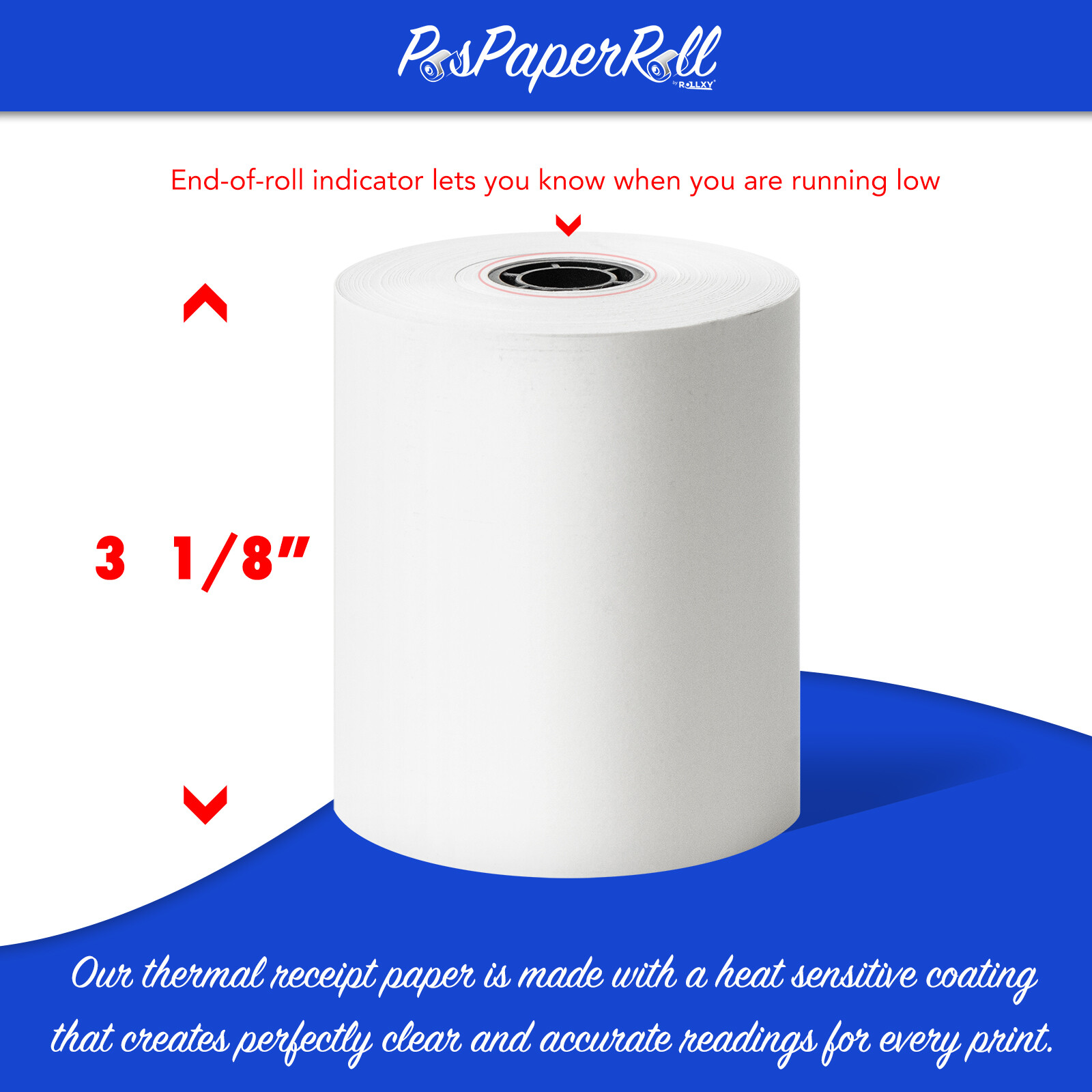 3 1/8″ x 230′ White Thermal PoS Receipt Paper 25 Rolls **FREE SHIPPING**