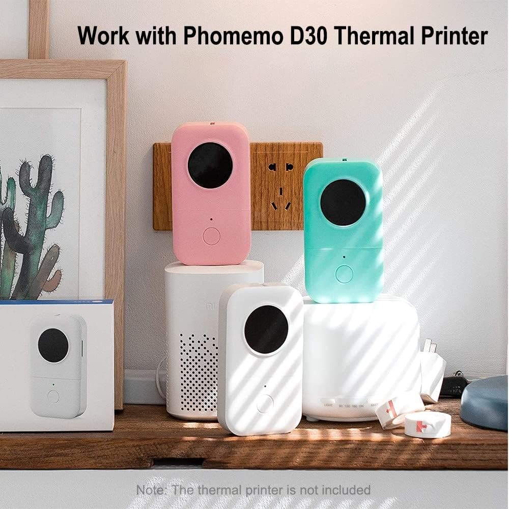 Phomemo 3 Rolls Adhesive Thermal Paper Sticker Label for Phomeme D30 Printer
