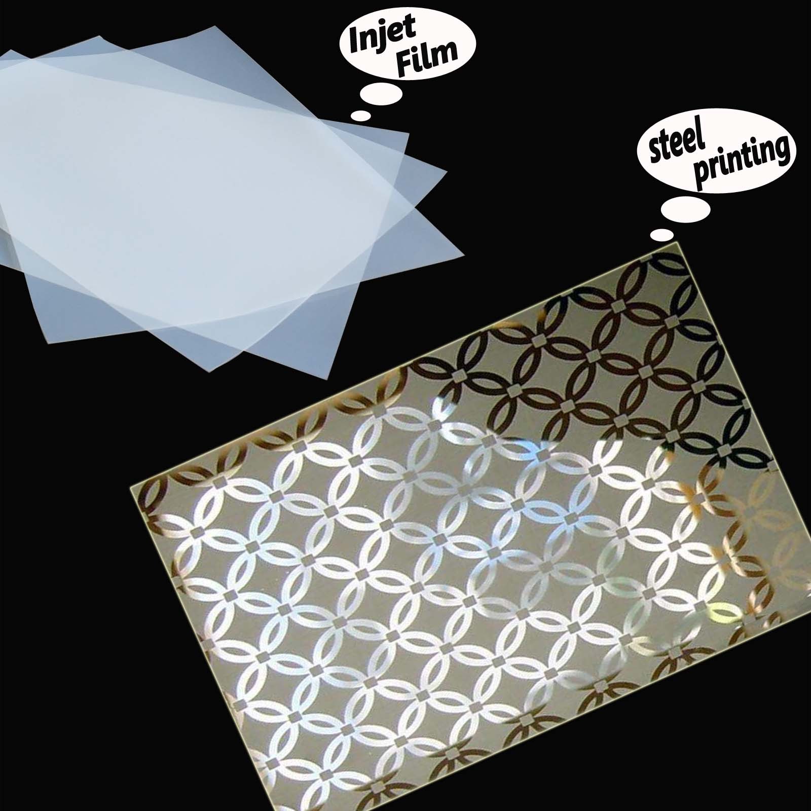 8.5×11，Screen Printing Waterproof Inkjet Transparent Film for EPSON，100 sheets