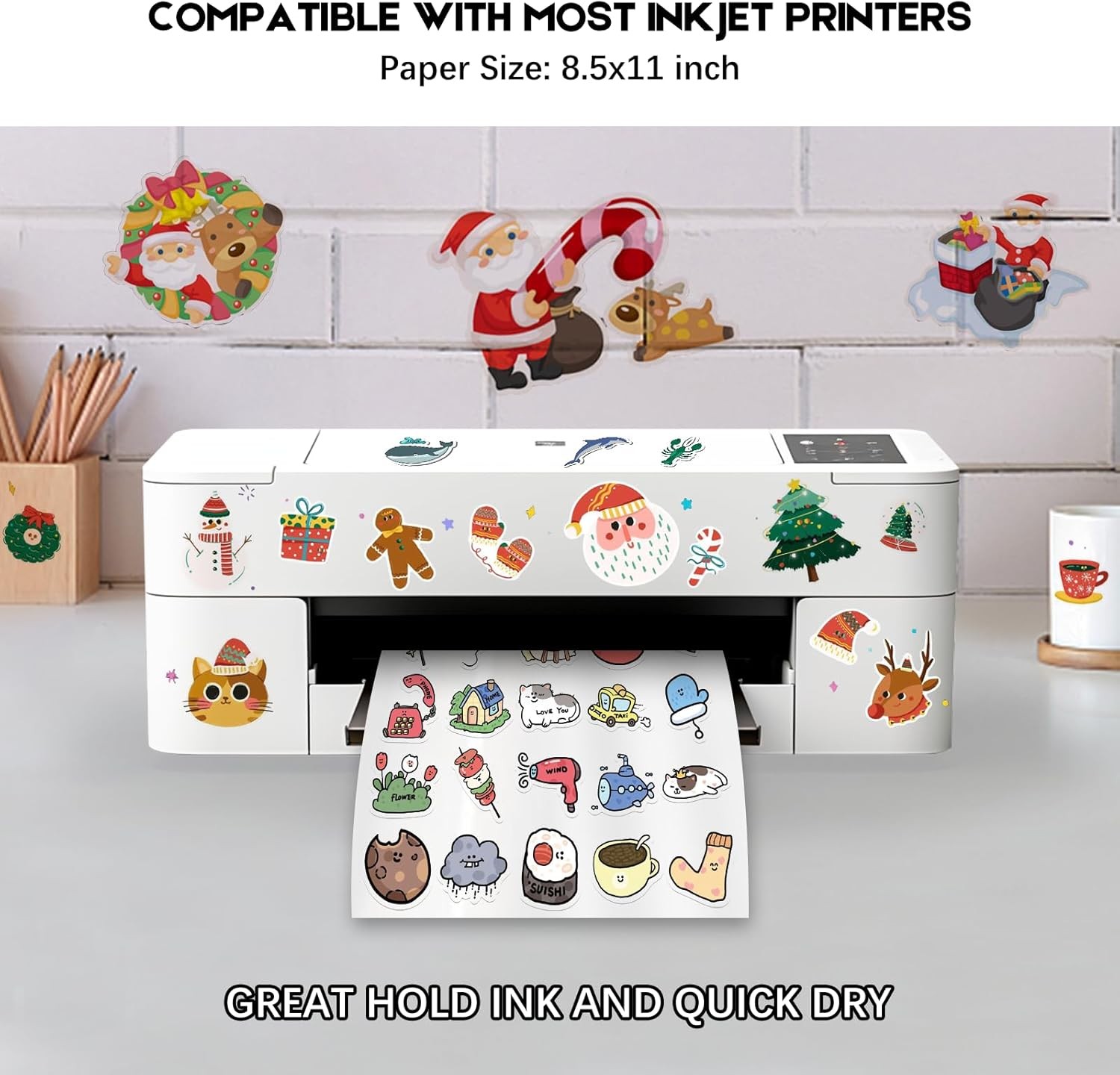 30 Sheets Printable Waterproof Clear Sticker Paper