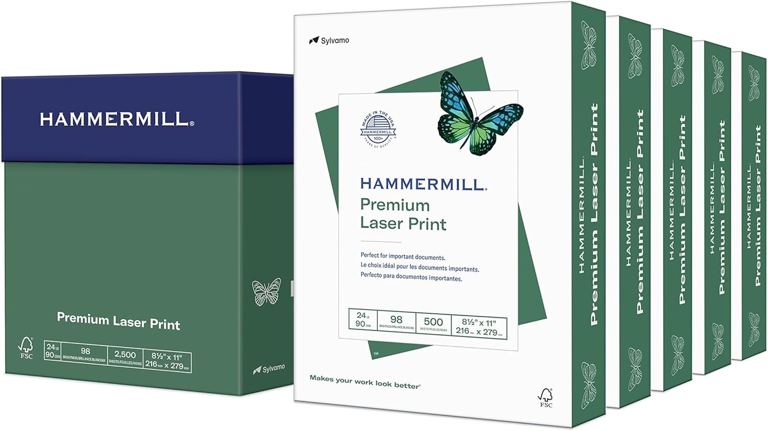 Acid-Free White Printer Paper – 5 Ream Pack 2500 Sheets