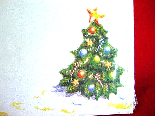 CHRISTMAS HOUSE Santa & Christmas Tree Graphic Computer Paper 42 Sheets -New