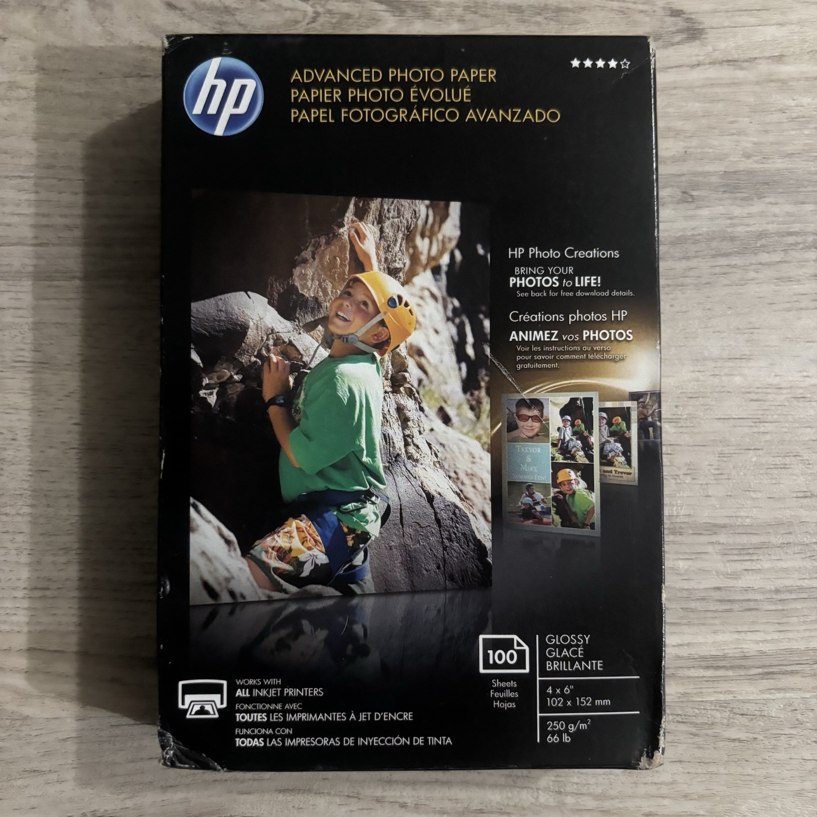 NEW HP Advanced Photo Paper Glossy 100 Sheets 4 x 6 – 66 lbs All Inkjet