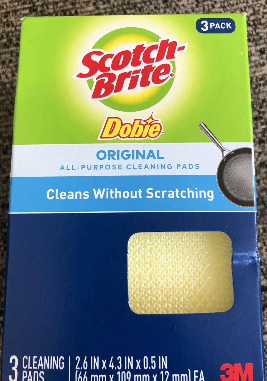 NEW! SCOTCH-BRITE Dobie Cleaning Pad 3-Pack! 723-2F Free Shipping
