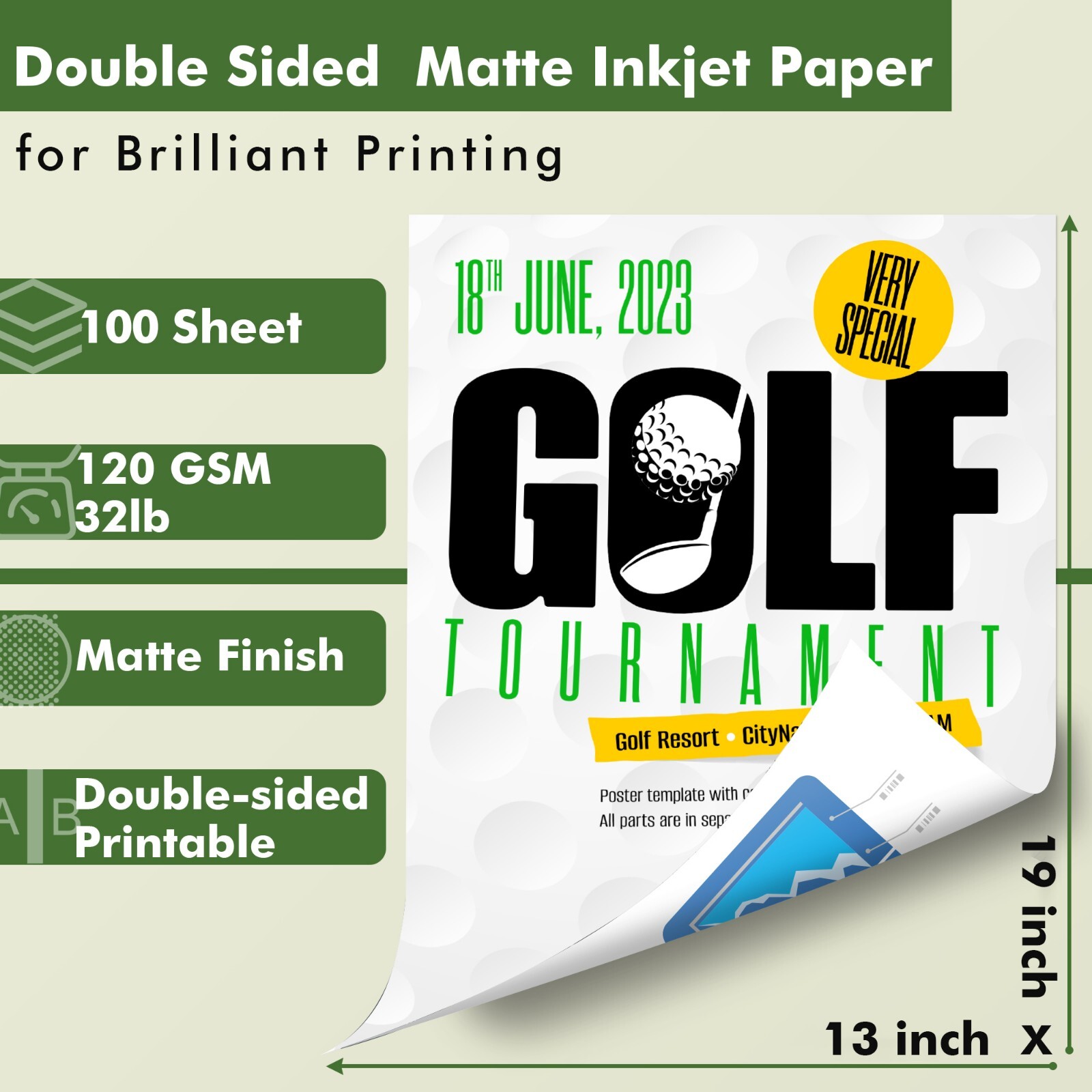 110 Sheets Koala Double Sided Matte Photo Paper 13×19 32 lb Inkjet Printer 120g