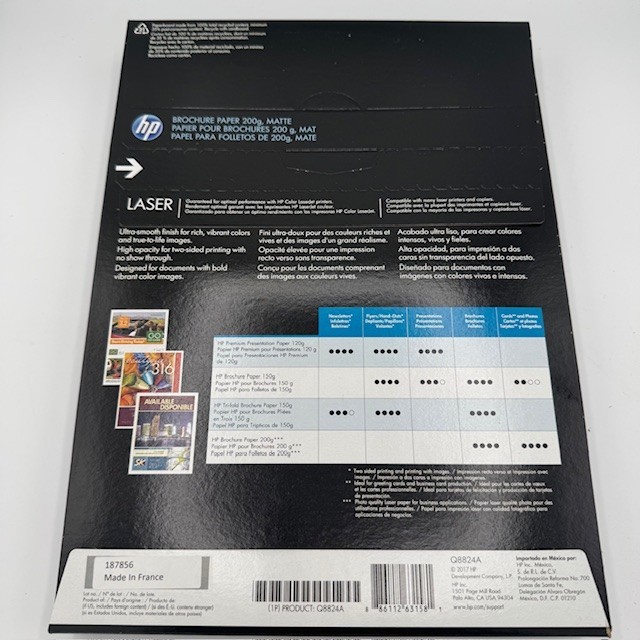 HP Brochure Paper 200g Laser Matte 100 SHeets Sealed Packaging
