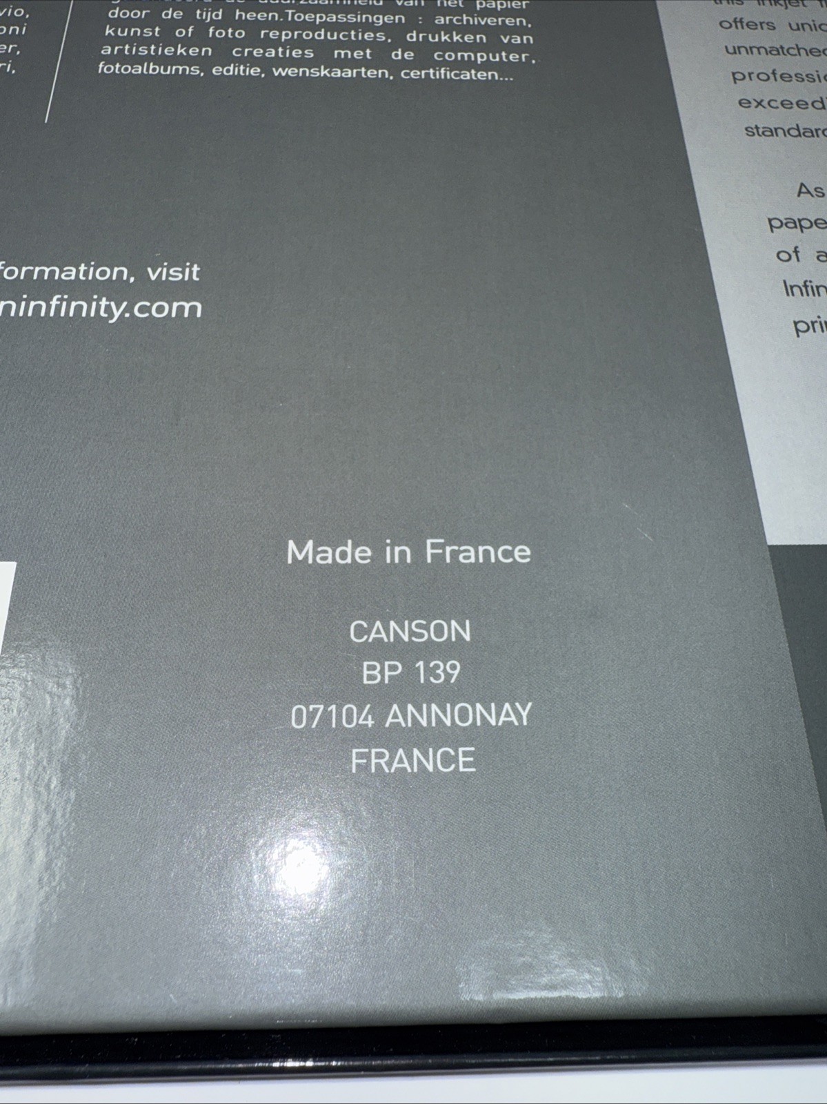 Canson Infinity PHOTOGLOSS Premium RC , 270 G 11 x 17 “ 25 Photo Paper Inkjet