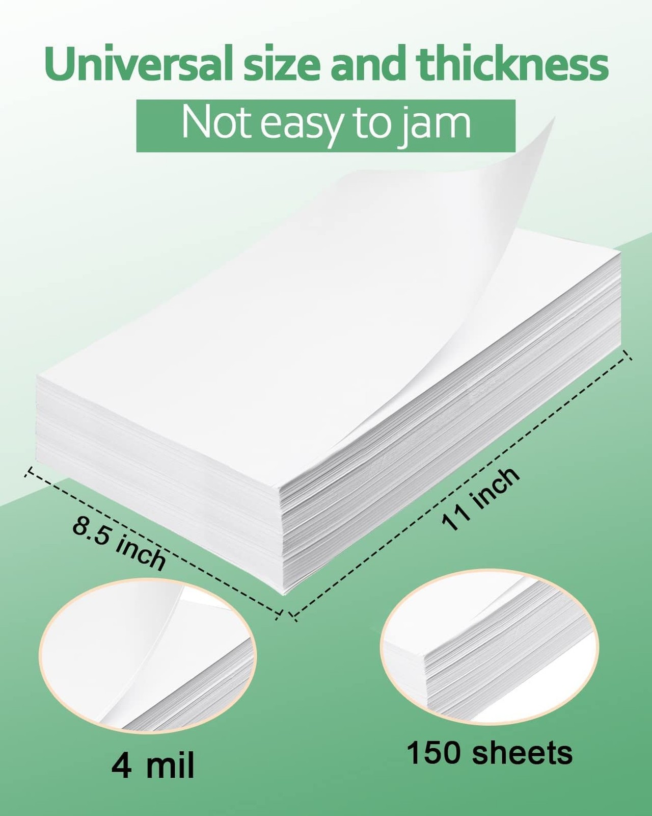 Gwybkq Glossy Printable Vinyl Sticker Paper for Inkjet Printer 150 Sheets 8.5…