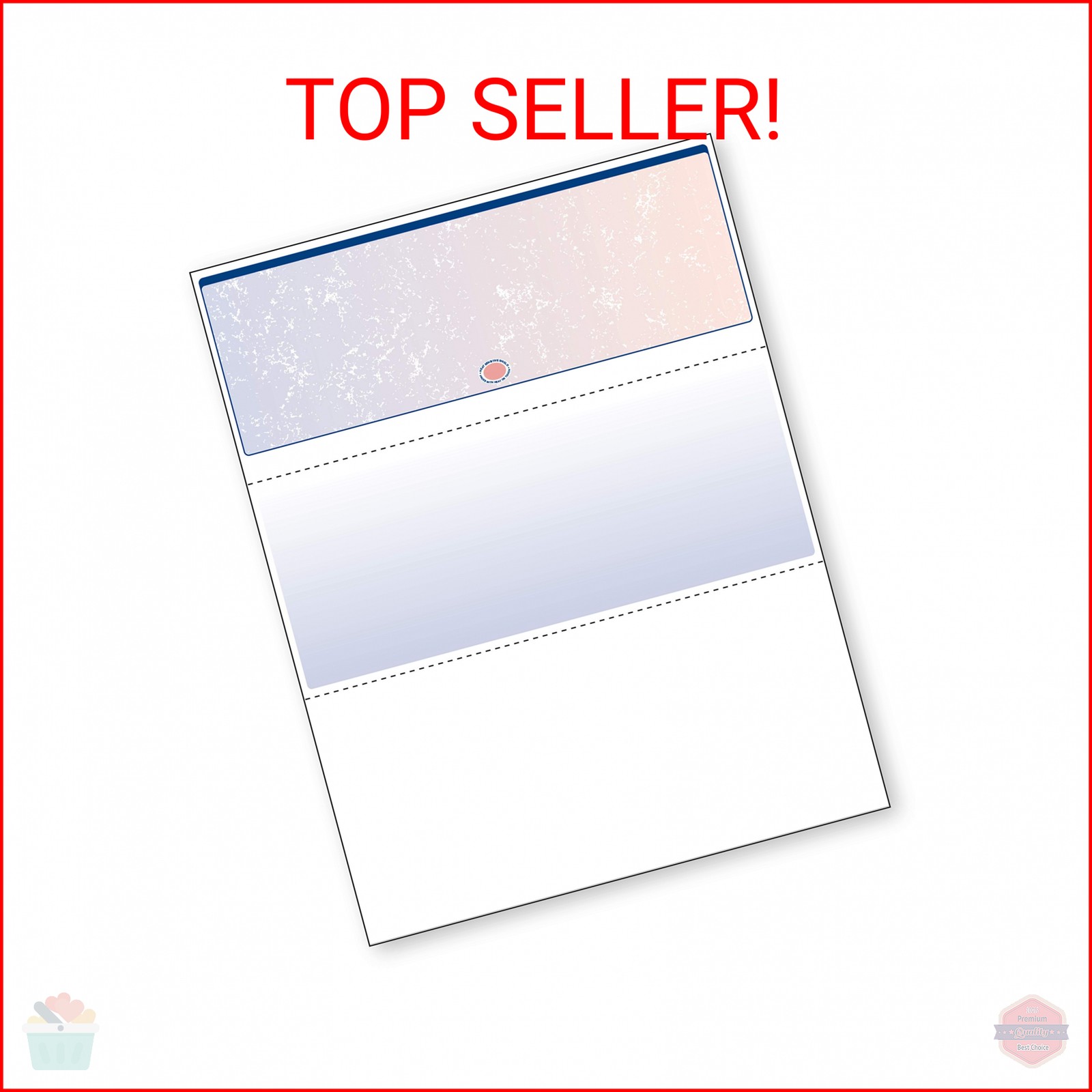 DocuGard Blue/Red Premier Prismatic Top High Security Check Paper – Laser/Inkjet