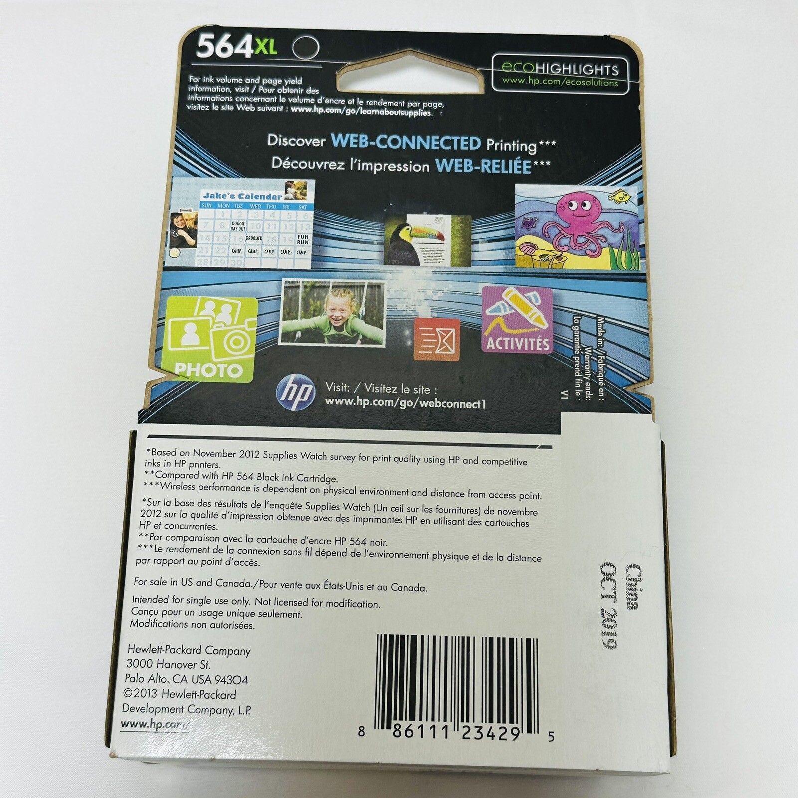 Sealed Hewlett Packard HP 564 XL Black Ink Cartridge CN684WN Expired Oct 2019