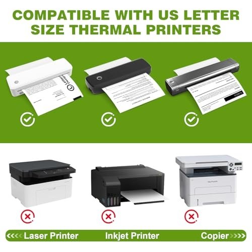 500 Sheets Thermal Printer Paper 8.5″x11″ BPA-Free, US Letter Size, Compatible w