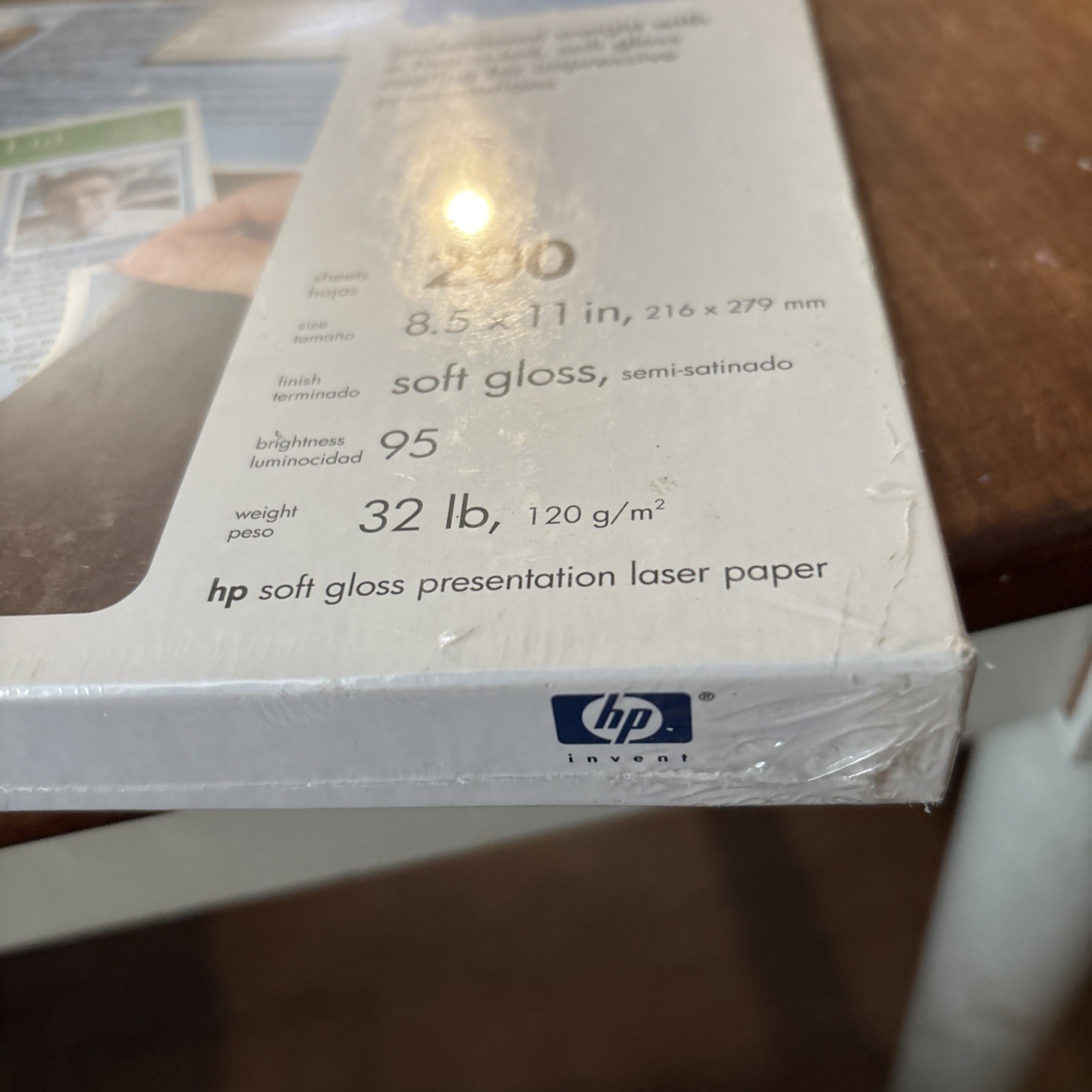 HP 200-sheet 8.5×11 Letter Soft Gloss Laser Printer Paper Color Mono White Matte