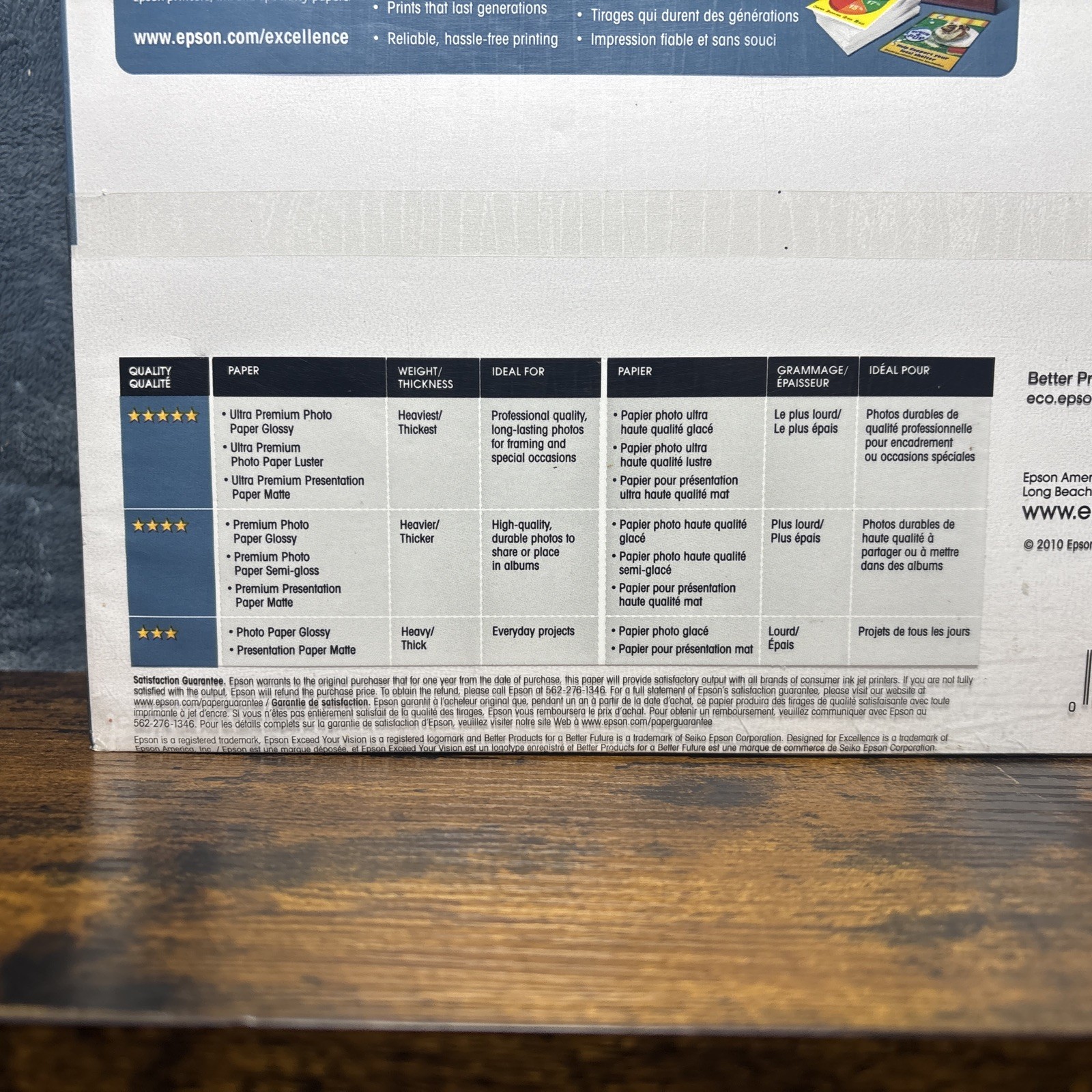 Epson Pro Paper 8.5 x 11 Inch 500 Sheets S041586-4 Bright White