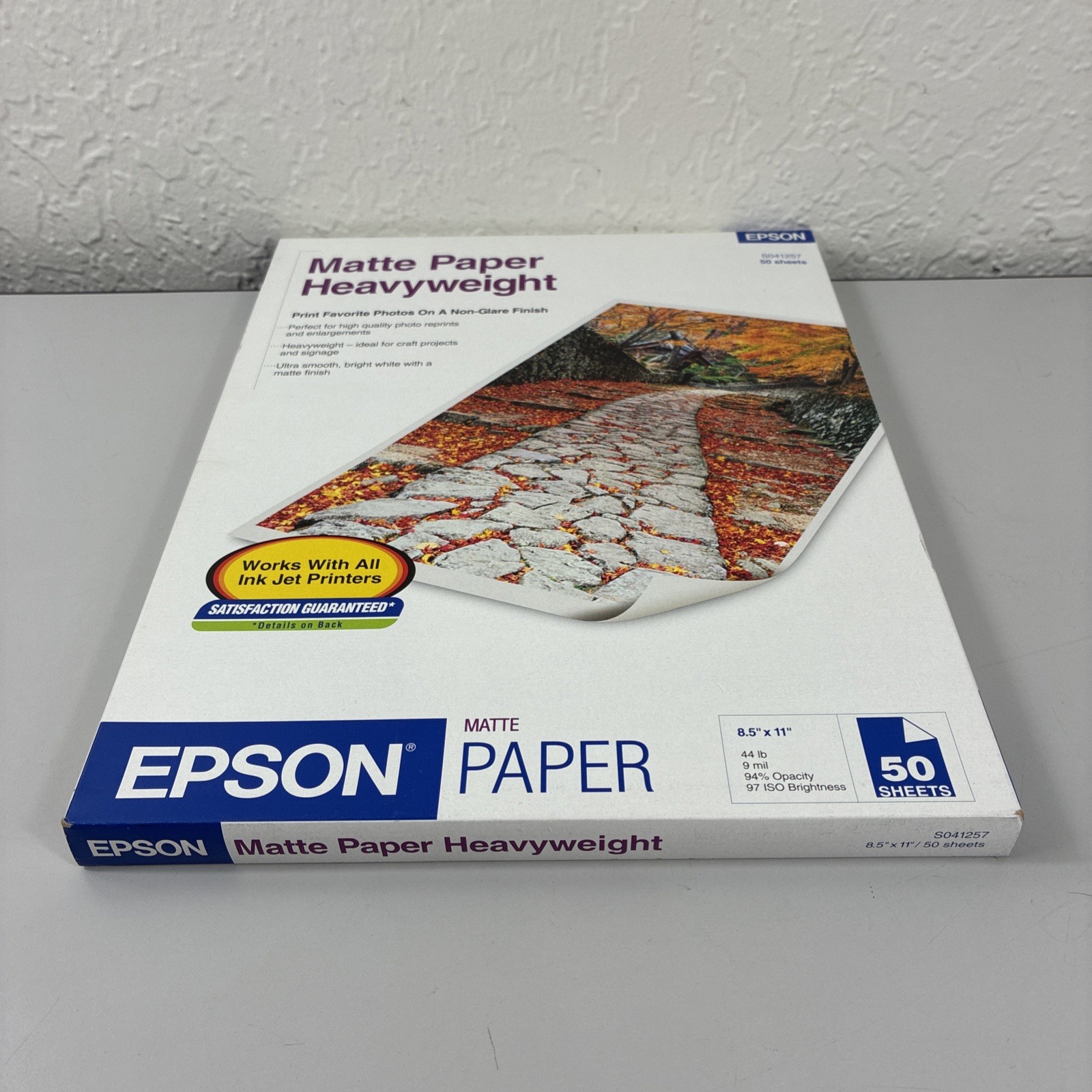 Epson S041257 Ink Jet Printer Matte Paper Heavyweight 50 Sheets Non-Glare Finish