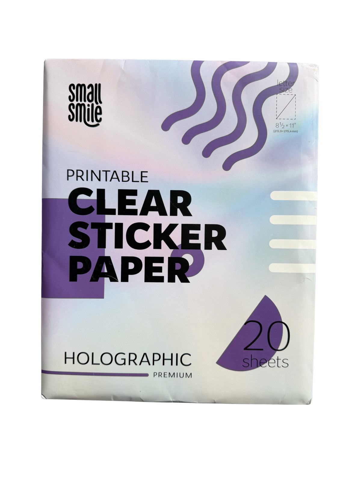 Holographic Clear Sticker Paper 8.5×11 Inkjet/Laser Printable 20 Sheets