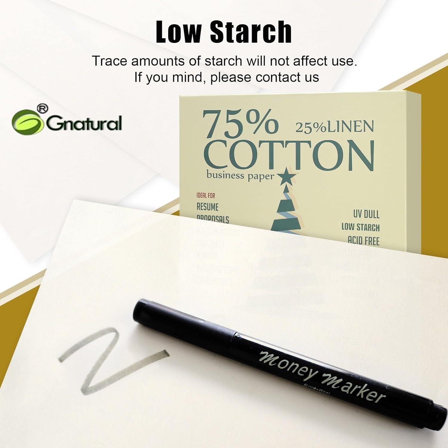 75% Cotton 25% Linen Business Paper Ivory 85gsm 8.5″W x 11″L Resume Paper