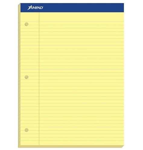 Evidence Dual Ruled Pad, Legal Ruling, Size 8.5 x 11.75 Inches, Canary Paper,