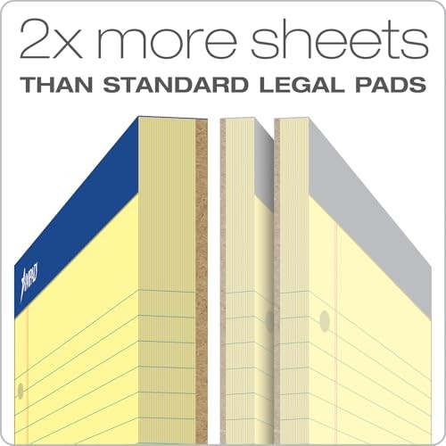 Evidence Dual Ruled Pad, Legal Ruling, Size 8.5 x 11.75 Inches, Canary Paper,