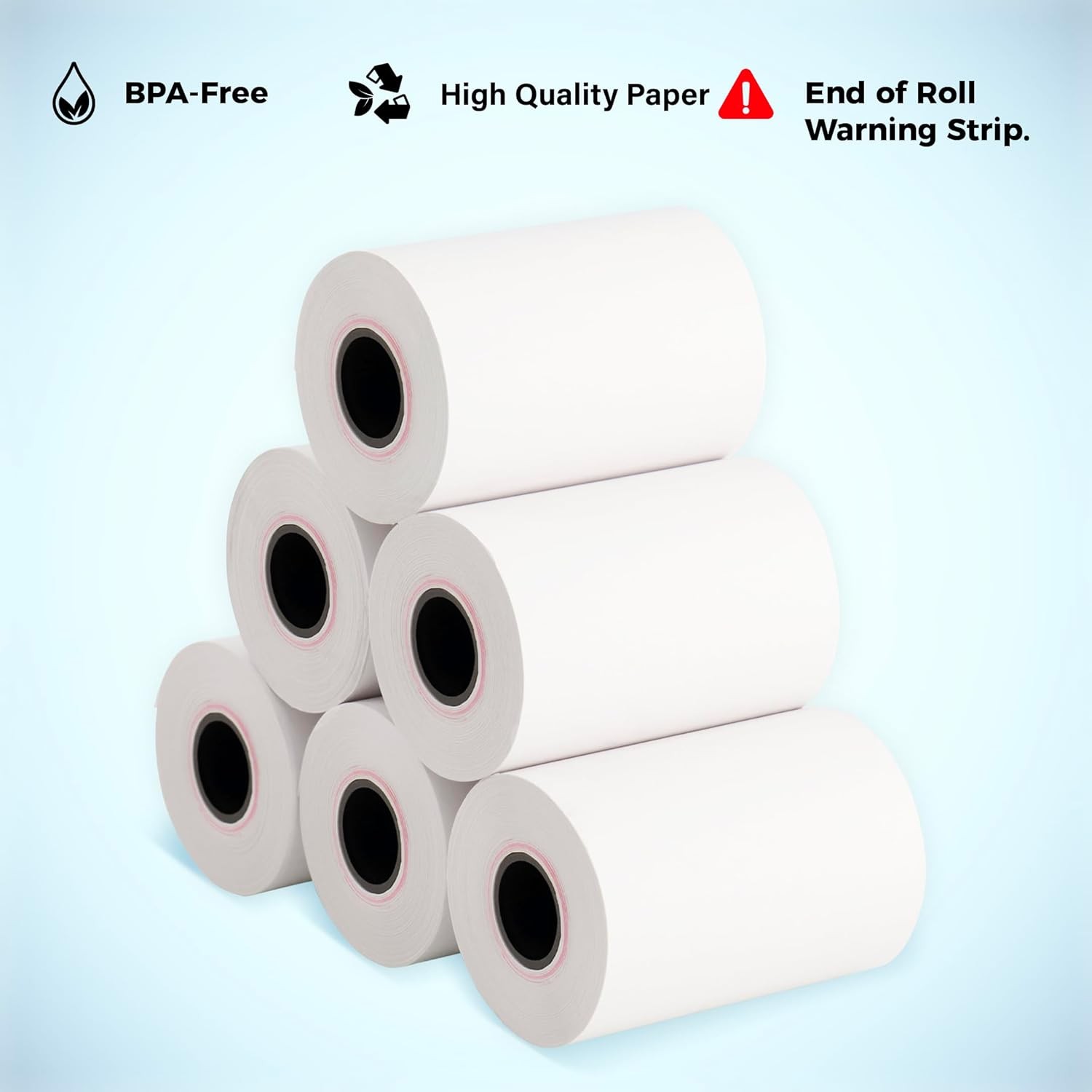 2 1/4” x 65 ft Thermal Paper Receipt Rolls, fits Ingenico 3500 5000 White