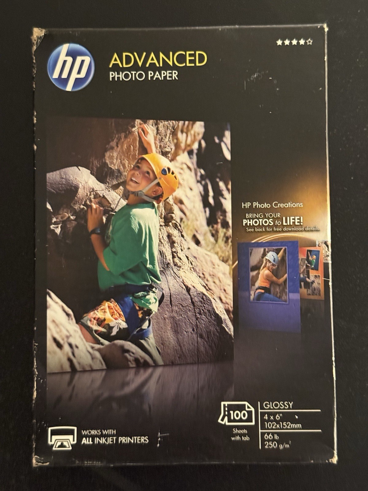 HP Advanced Photo Paper 4 x 6 Glossy 100 Sheets New Unopened