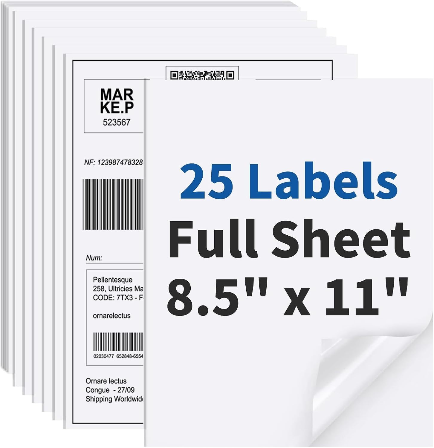 Versatile 25 Sheets Matte White Label Paper, Perfect for Crafters & Business