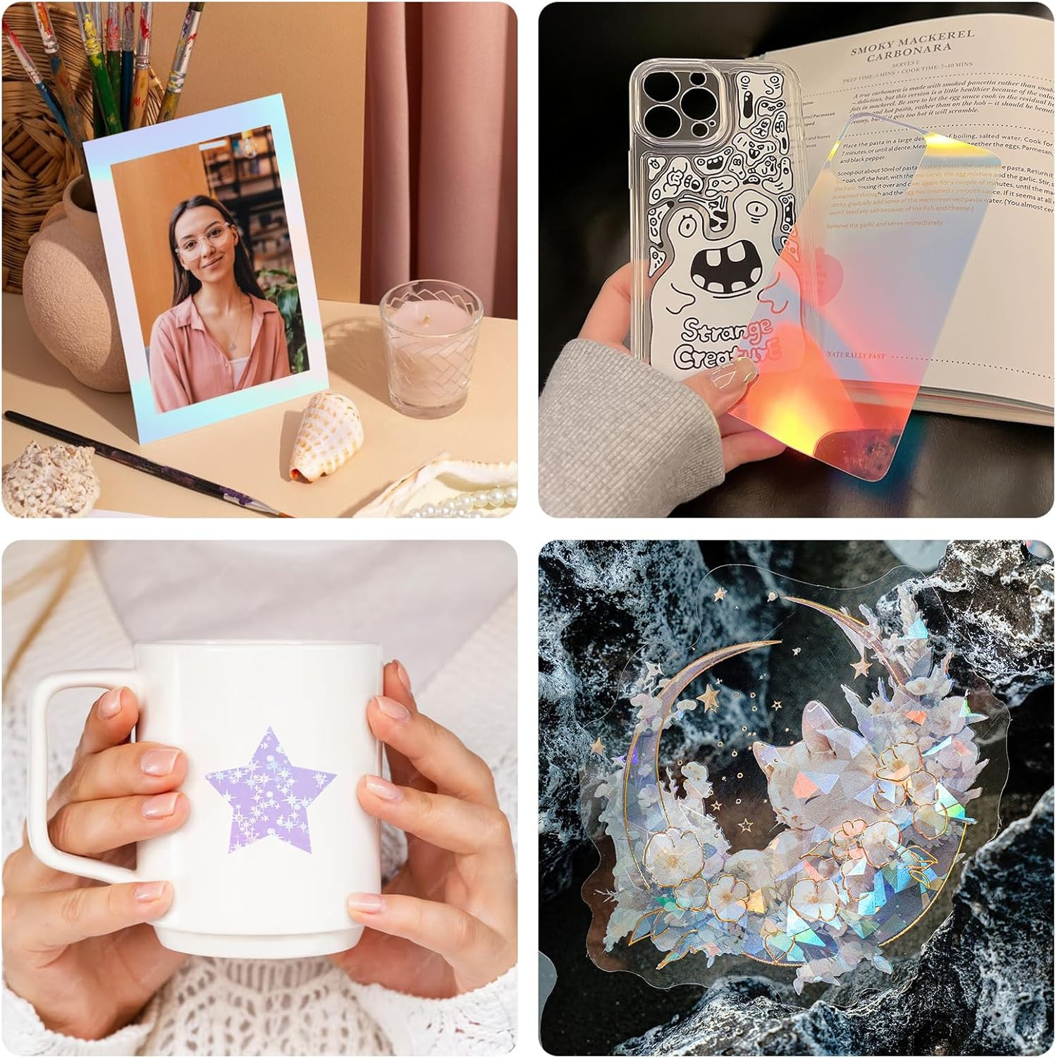 36 Sheets Holographic Sticker Paper 8.3 X 11.7 Inch A4 Size Holographic Laminate