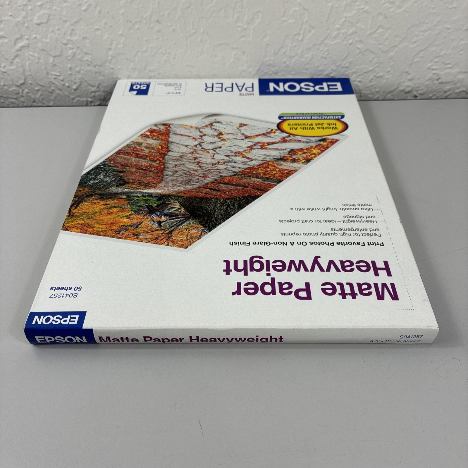 Epson S041257 Ink Jet Printer Matte Paper Heavyweight 50 Sheets Non-Glare Finish