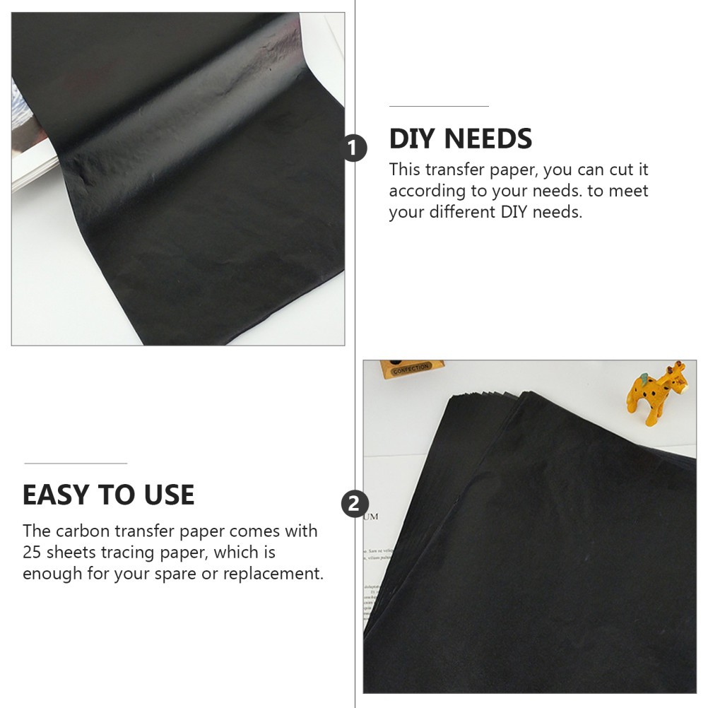 Durable Carbon Paper 25Sheets Black Transfer Paper for Home and DIY Projects