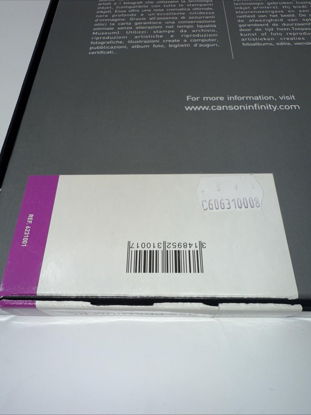 Canson Infinity PHOTOGLOSS Premium RC , 270 G 11 x 17 “ 25 Photo Paper Inkjet