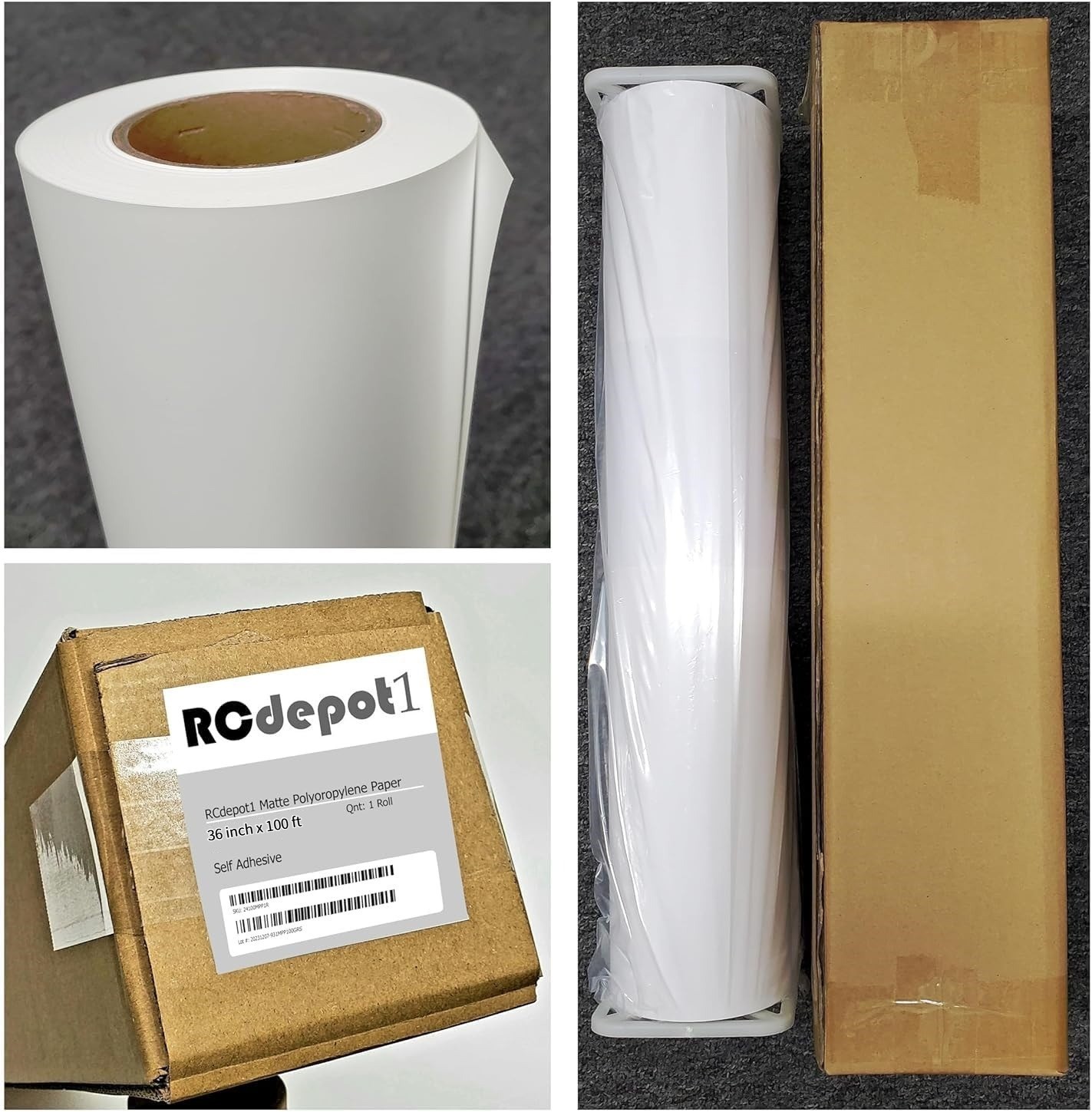 36″ x 100′ Polypropylene Banner roll poly Vinyl poster sign self adhesive film x