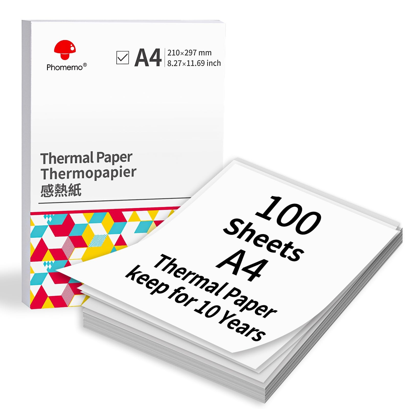 Phomemo A4 Thermal Paper, Printer Paper 8.26″ x 11.69″ Size, white