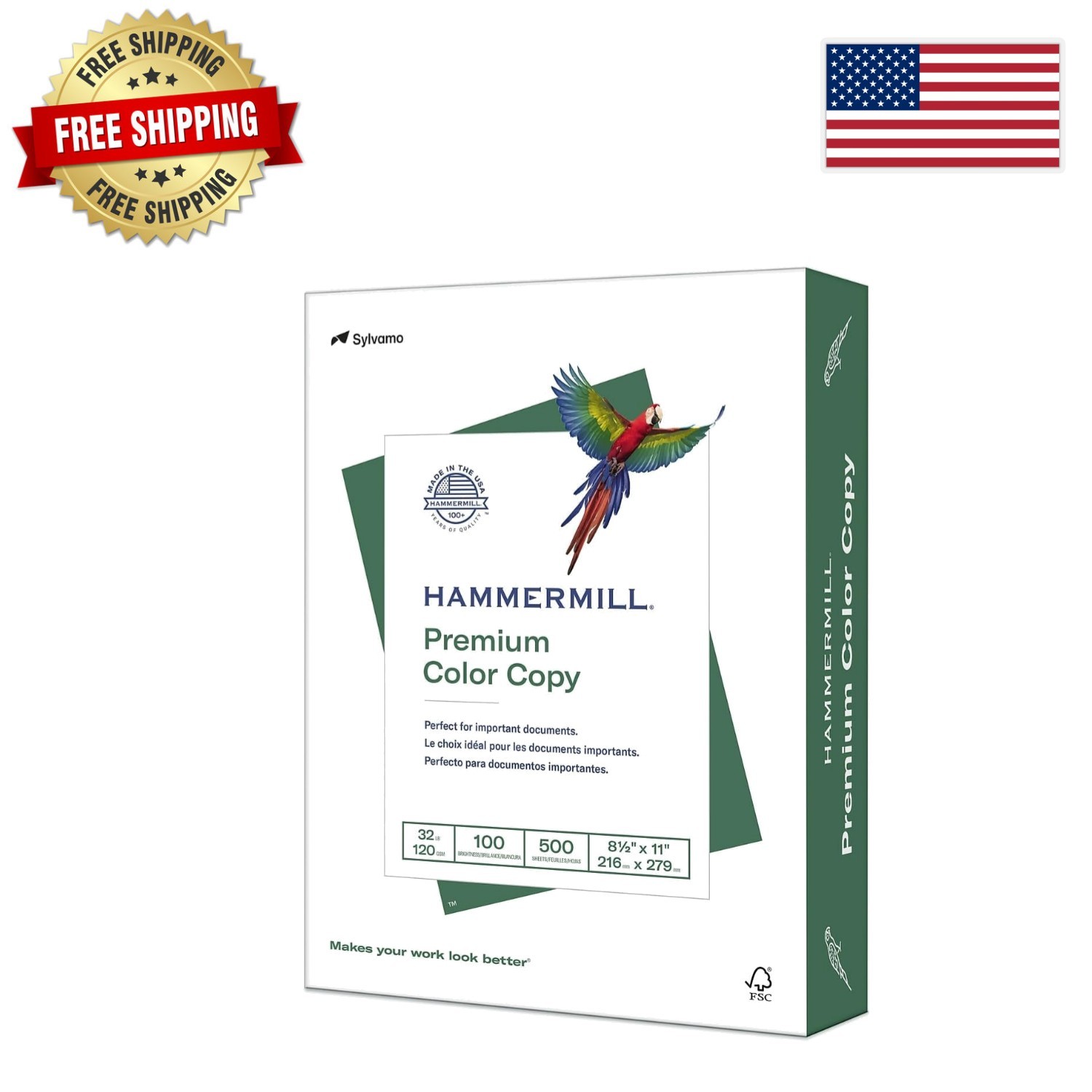 100 Bright Glossy Presentation Paper 32 lb – Quality 8.5 x 11 500 Sheets