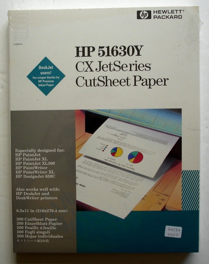 HP 51630Y CX JetSeries CutSheet Paper, 200 Sheets 8.5″ x 11″, New/Sealed