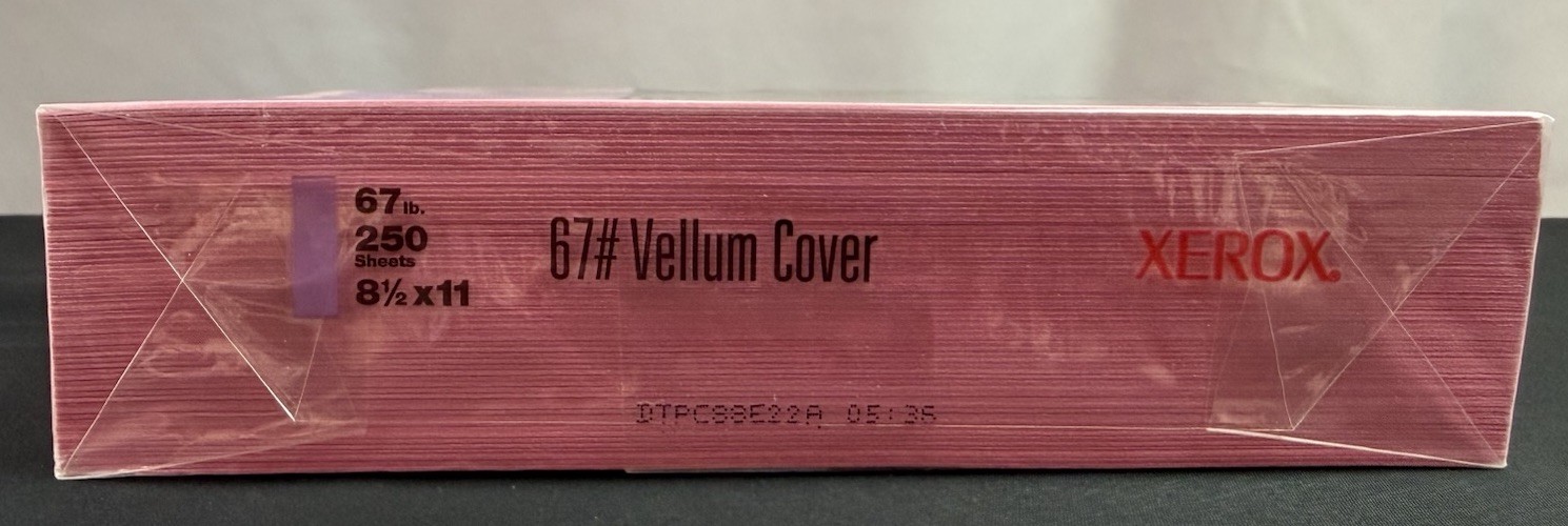 Xerox 67# Vellum Cover Pink Heavy Weight Paper 250 Sheets 8 1/2″ × 11″