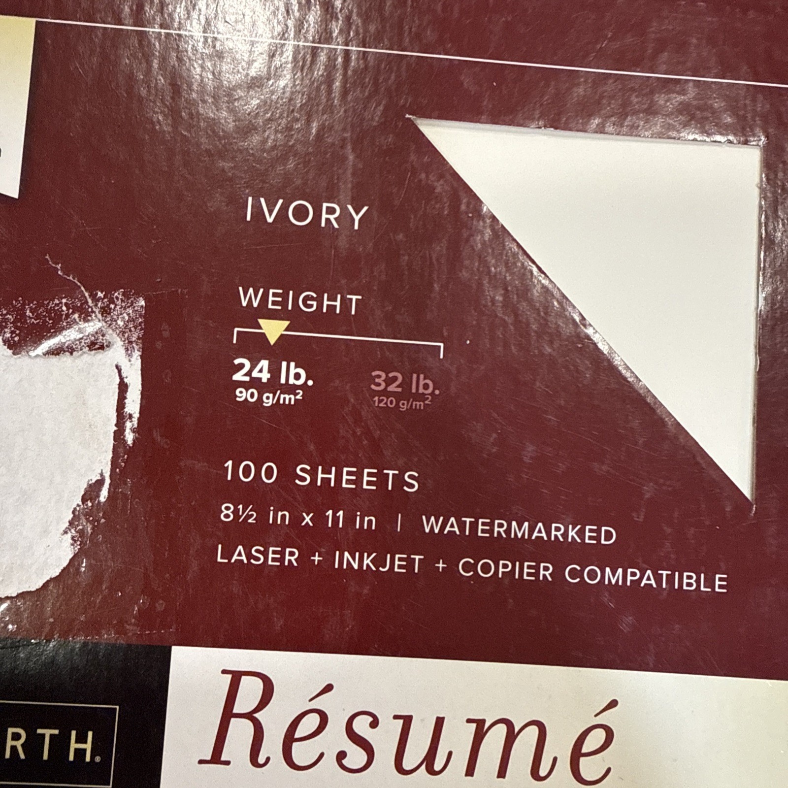 50 Sheets-Southworth Company 24Lb. Ivory Linen Business Paper