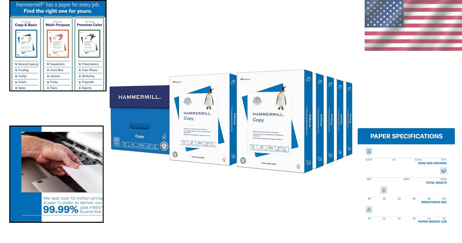 20 lb Printer Paper 5000 Sheets 8.5×11
