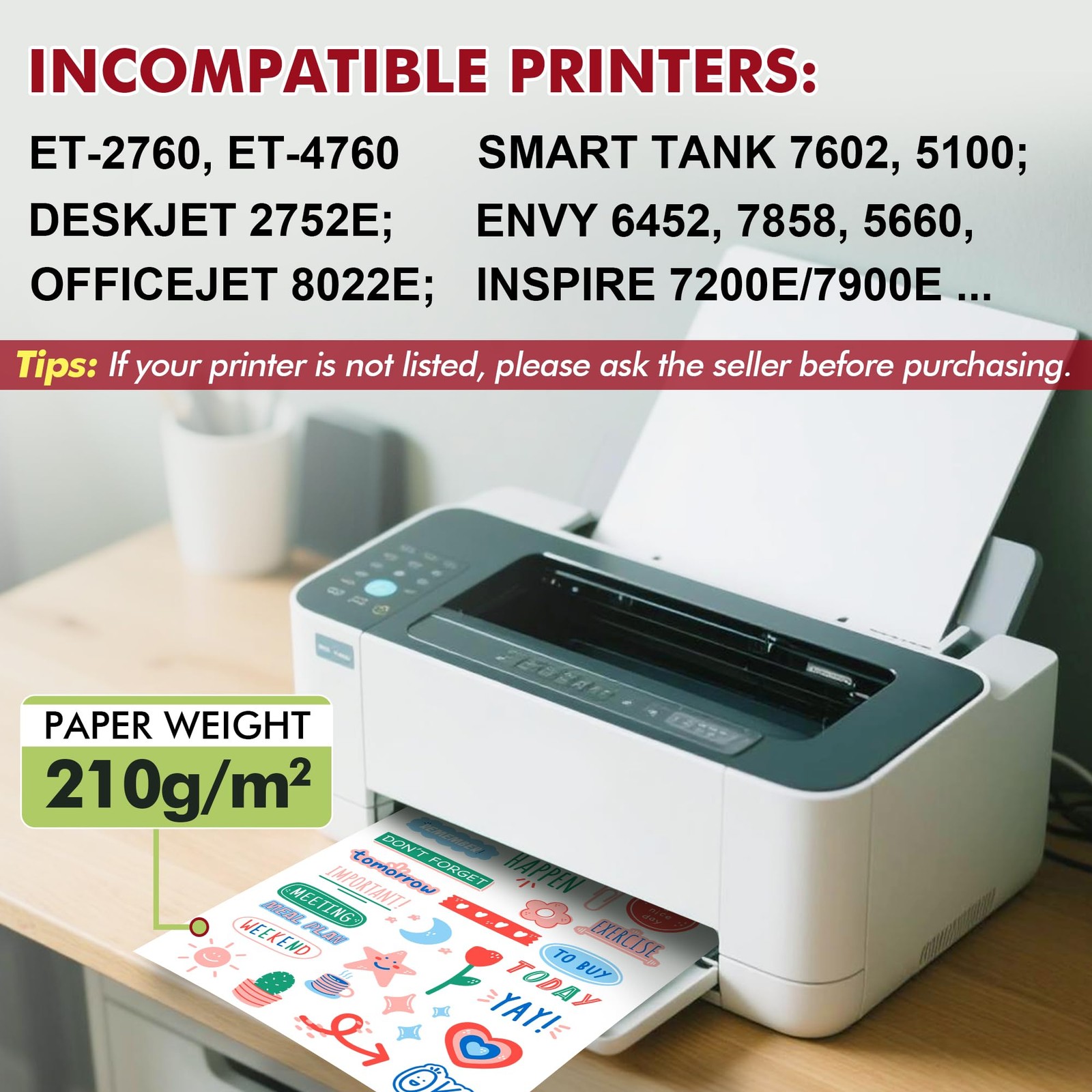 Clear Sticker Paper for Inkjet Printers – Waterproof Translucent Printable Vi…