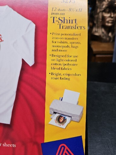 22 Avery Fabric Transfers Inkjet Printers 8 1/2 x 11 White 12 Packs 264 Pieces