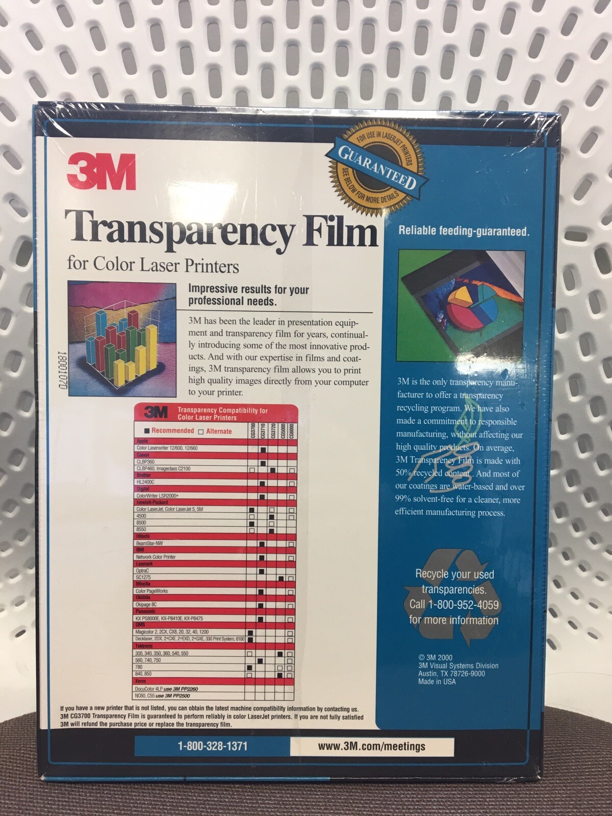 NEW SEALED 3M CG3700 TRANSPARENCY FILM CLEAR – 50 SHEETS MADE IN USA